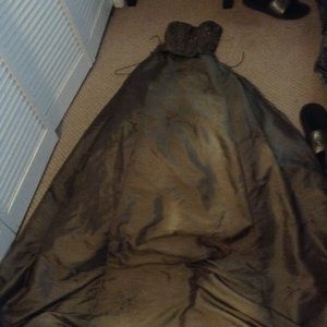 Olive green prom dress